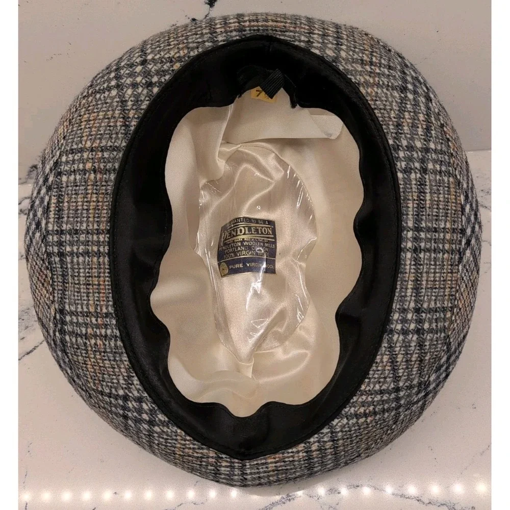 PENDLETON WOOL FEDORA HAT SIZE 7 1/8 PLAID VIRGIN‎ WOOL